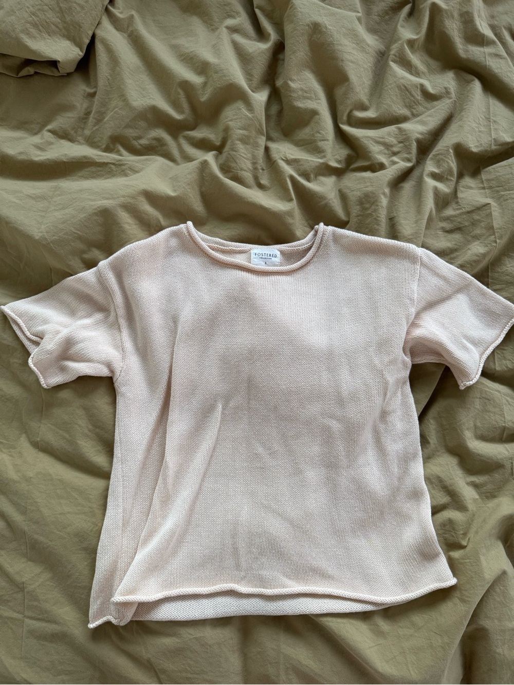 Fostered Collection knit tee & shorts set, cream - 6t